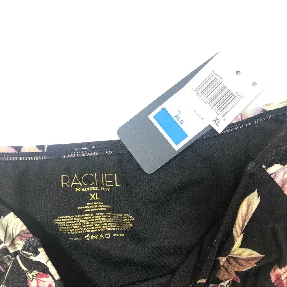 Rachel Roy Floral ruched side swim bikini bottom